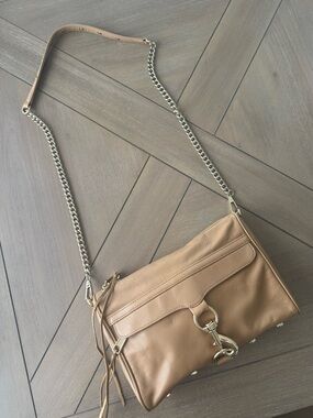 Rebecca Minkoff Tan Leather Crossbody with Chain Strap
